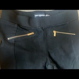 Karl lagerfeld suede black leggings, size xxs